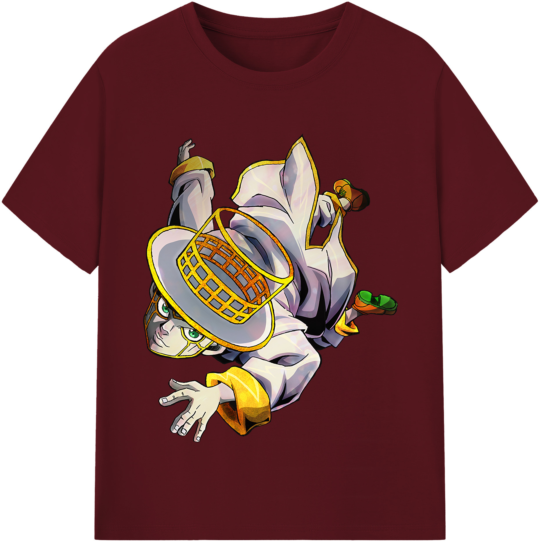 （画像用） ジョジョの奇妙な冒険 岸辺 露伴（きしべ ろはん） JoJo's Bizarre Adventure Rohan Kishibe 綿100％半袖Tシャツ（フロントプリント）